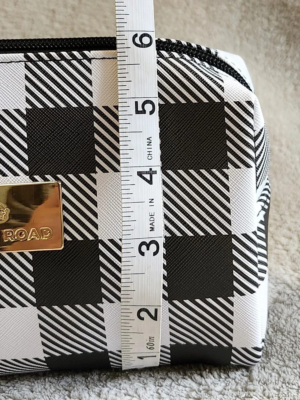Black & White Check Cosmetic Makeup Bag